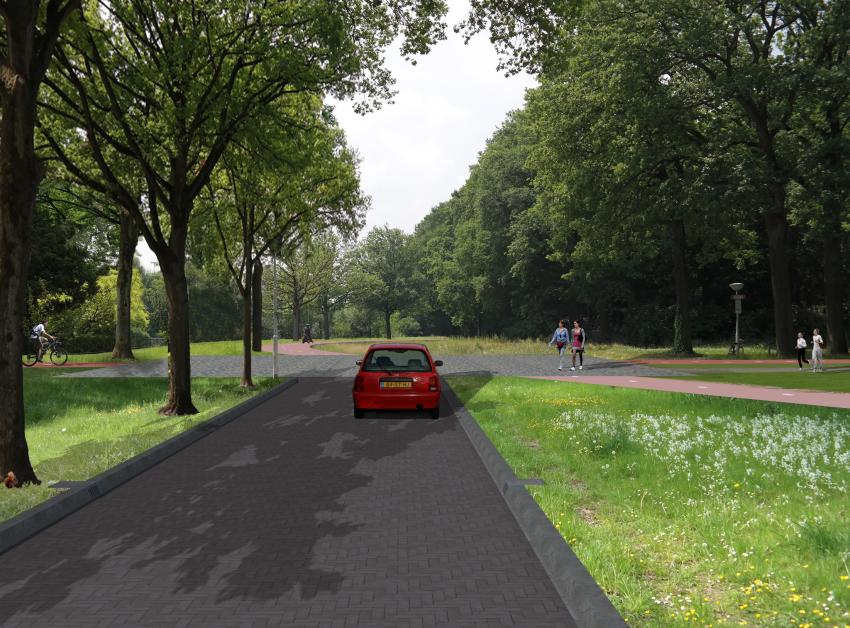 Impressie van de nieuwe situatie Bezuidenhoutseweg