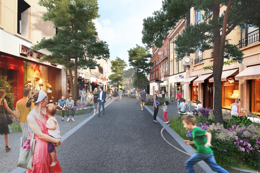 Artist impression van de proefbestrating die is aangelegd op de Demer