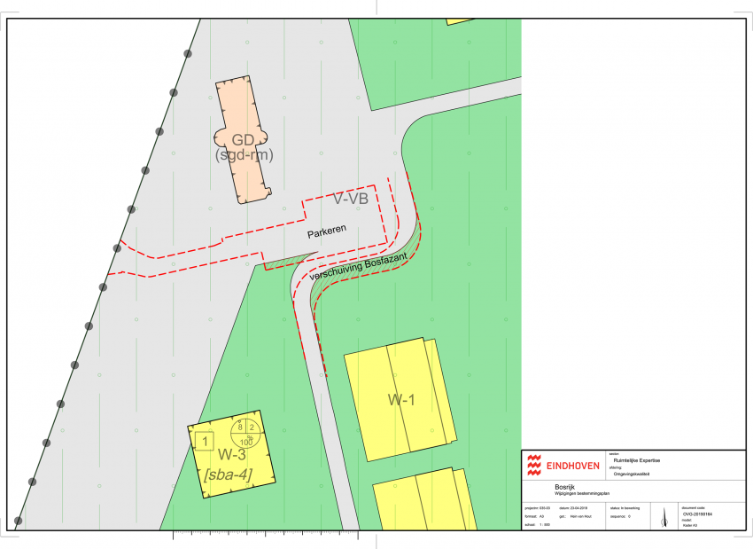 weergave van aanpassing bestemmingsplan Bosfazant voor de realisatie van Esplanade in Meerhoven