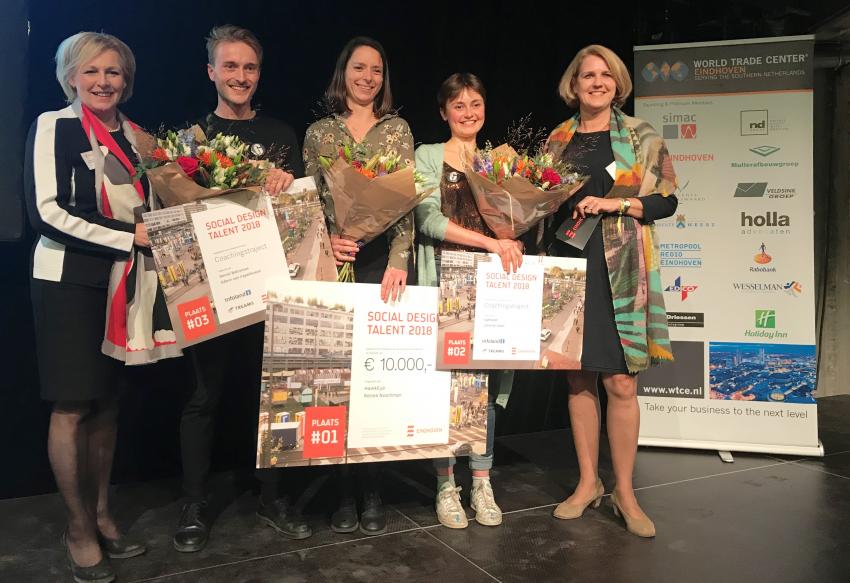 De drie winnaars van de Social Design Talent Award 2018