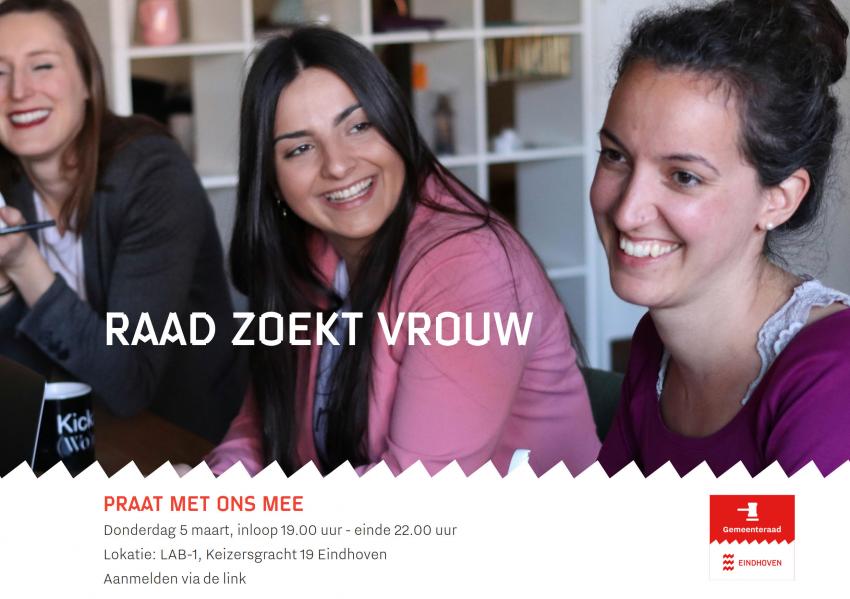 Uitnodiging raad zoekt vrouw brainstorm op 5 maart 2020