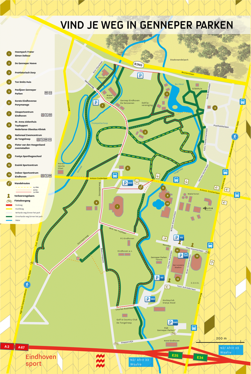 Plattegrond Genneper Parken, klik voor een vergroting