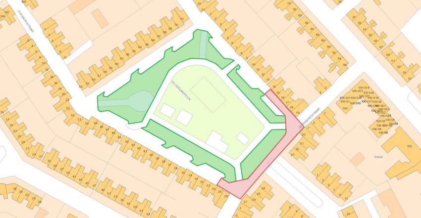 Plattegrond plangebied Groenplan Gelderlandplein