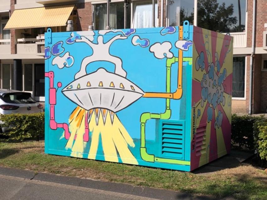 Een meetunit van het Landelijk Meetnet Luchtkwaliteit.