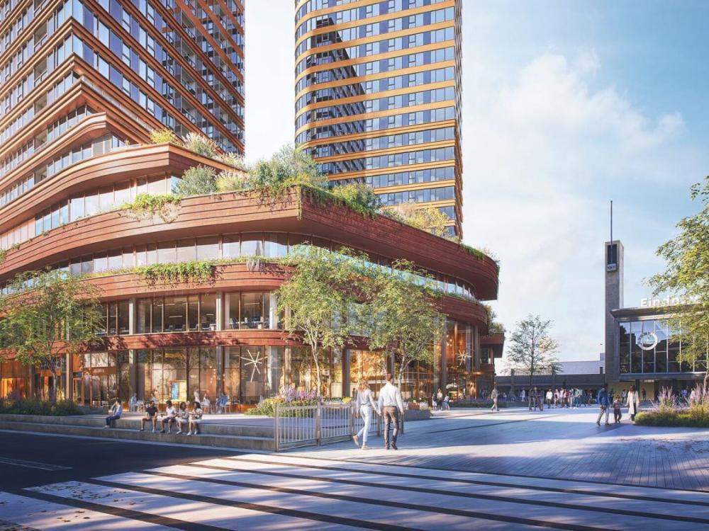 Op deze afbeelding staat District E nabij Eindhoven Centraal weergegeven.